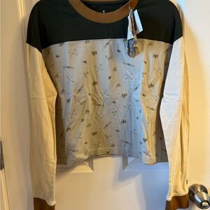 Kavu Brand Women's Colorblock Apres All Day Theme Crewneck Long Sleeve Top